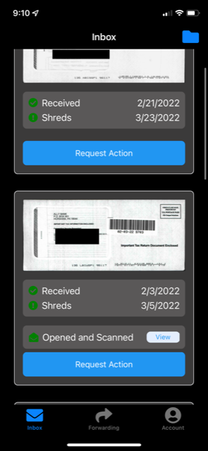 Traveling Mailbox App Homescreen